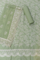 3-PC Unstitched Bamber Crinkle Embroidered Suit | 005
